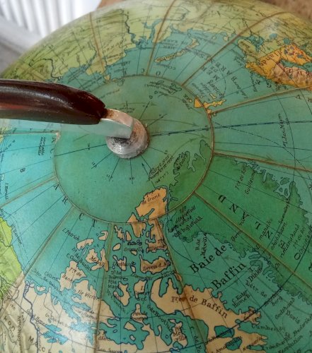 Ancien Globe Terrestre Verre  Lumineux Mappemonde Art Déco Colomb W. Jaden