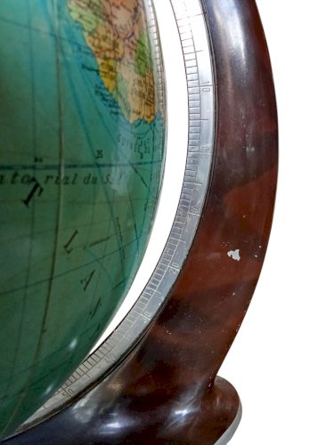 Ancien Globe Terrestre Verre  Lumineux Mappemonde Art Déco Colomb W. Jaden