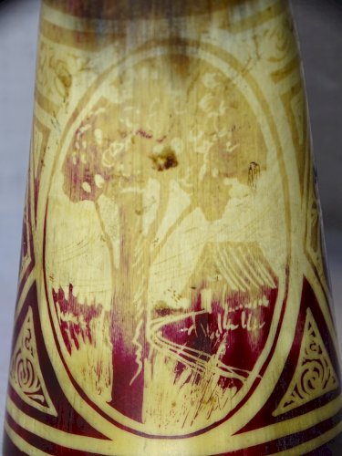 -ANCIEN GOBELET de BERGER CORNE DE VACHE DECO PEINT COLLECTION ART POPULAIRE   D