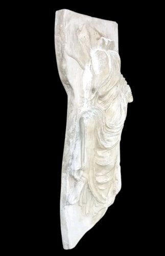 Ancien Grand Bas Relief Sculpture Plâtre Déesse Nike Fin 19 Ème Siècle