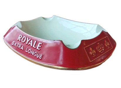 Ancien grand cendrier vide poche Cigarettes Royale Proceram Publicité vintage