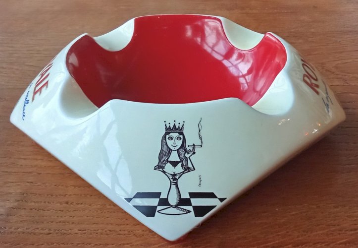 Ancien grand cendrier vide poche Cigarettes Royale Proceram Publicité vintage