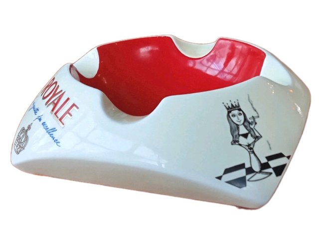 Ancien grand cendrier vide poche Cigarettes Royale Proceram Publicité vintage