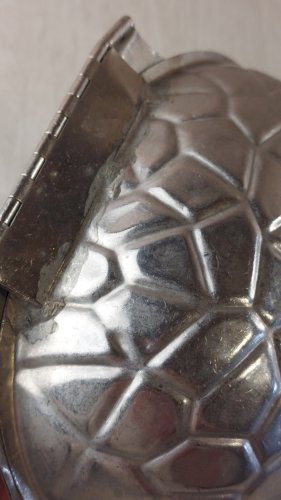 Ancien grand moule à chocolat, oeuf de Pâques, en métal, Letang Fils