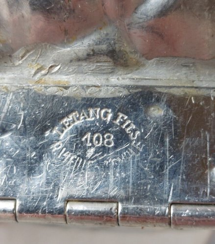 Ancien grand moule à chocolat, oeuf de Pâques, en métal, Letang Fils