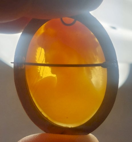 Ancien grand pendentif / broche camée, en argent