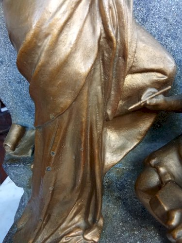 Ancien Grand Régule Statue La Leçon Julien Causse Ancienne Reproduction 