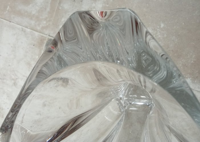 Ancien Grand Vase Cristal Cristallerie France  Antique Crystal Vase