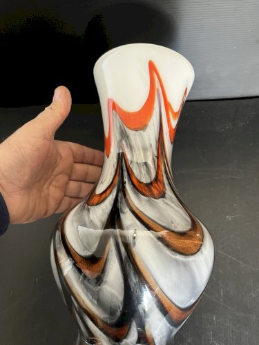 Ancien Grand Vase Opaline coloré  années 1960  verrerie Italie design  vintage