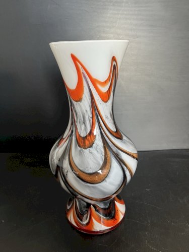 Ancien Grand Vase Opaline coloré  années 1960  verrerie Italie design  vintage