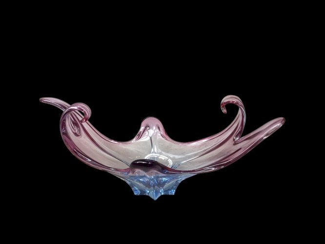 Ancien grande coupe centre de table verre Style Murano  1970 Verrerie  Design