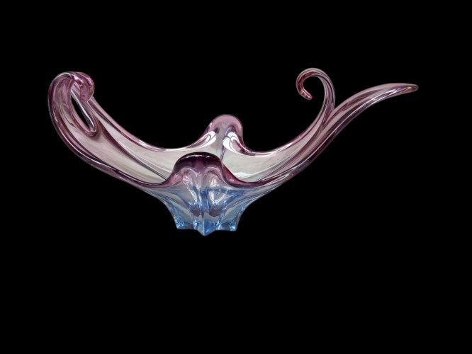 Ancien grande coupe centre de table verre Style Murano  1970 Verrerie  Design