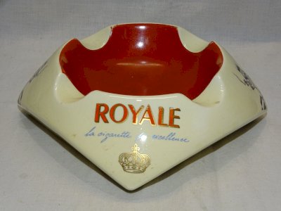 - ANCIENT LARGE ASHTRAY 2 BISTROT ROYAL CERAMIC THE CIGARETTE PROCERAM AUBAGNE D