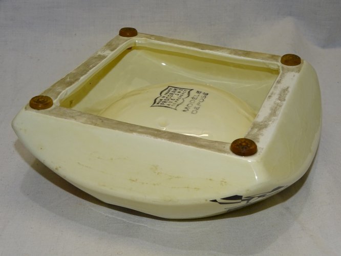 -ANCIEN GROS CENDRIER 2 BISTROT CERAMIQUE ROYALE LA CIGARETTE PROCERAM AUBAGNE D