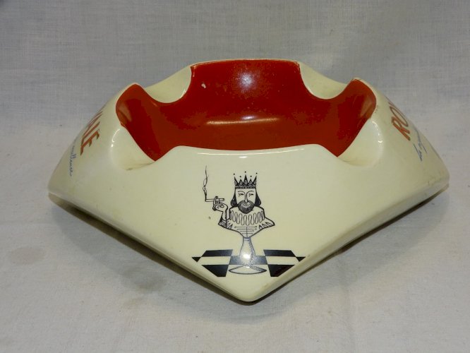 -ANCIEN GROS CENDRIER 2 BISTROT CERAMIQUE ROYALE LA CIGARETTE PROCERAM AUBAGNE D