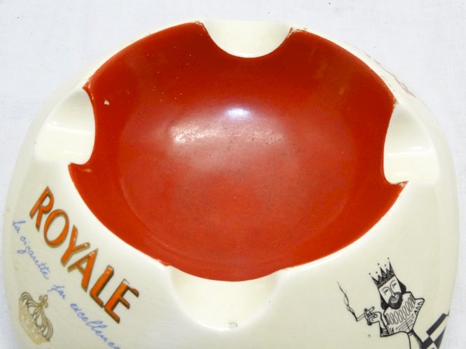 -ANCIEN GROS CENDRIER 2 BISTROT CERAMIQUE ROYALE LA CIGARETTE PROCERAM AUBAGNE D