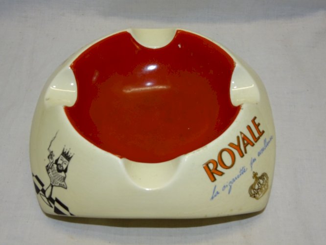 -ANCIEN GROS CENDRIER 2 BISTROT CERAMIQUE ROYALE LA CIGARETTE PROCERAM AUBAGNE D