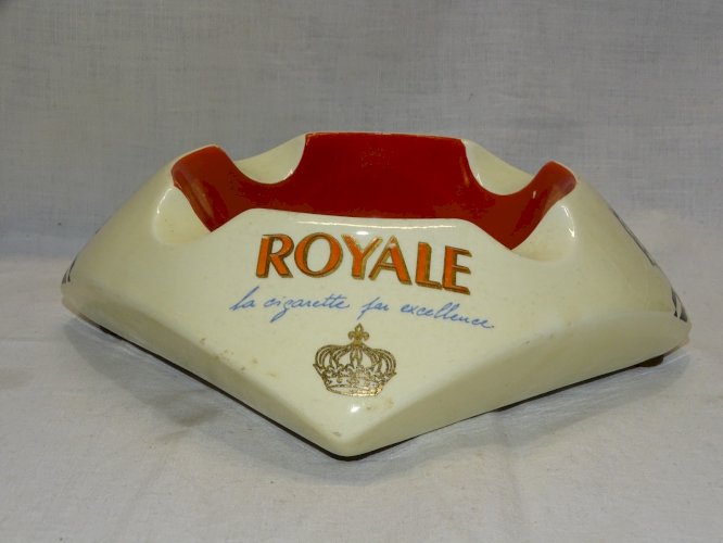 -ANCIEN GROS CENDRIER 2 BISTROT CERAMIQUE ROYALE LA CIGARETTE PROCERAM AUBAGNE D