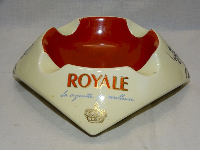 -ANCIEN GROS CENDRIER 2 BISTROT CERAMIQUE ROYALE LA CIGARETTE PROCERAM AUBAGNE D