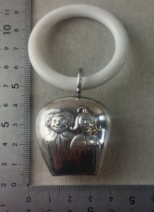 Antique silver rattle Lutz & Weiss, Max & Moritz