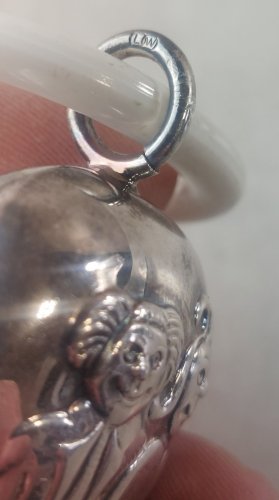 Ancien hochet en argent Lutz & Weiss, Max & Moritz