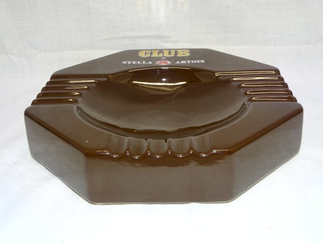 -ANCIEN IMPORTANT CENDRIER CERAMIQUE PUBLICITE CLUB STELLA ARTOIS COLLECTION   D