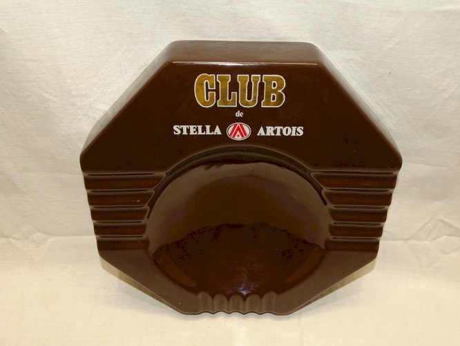 -ANCIEN IMPORTANT CENDRIER CERAMIQUE PUBLICITE CLUB STELLA ARTOIS COLLECTION   D