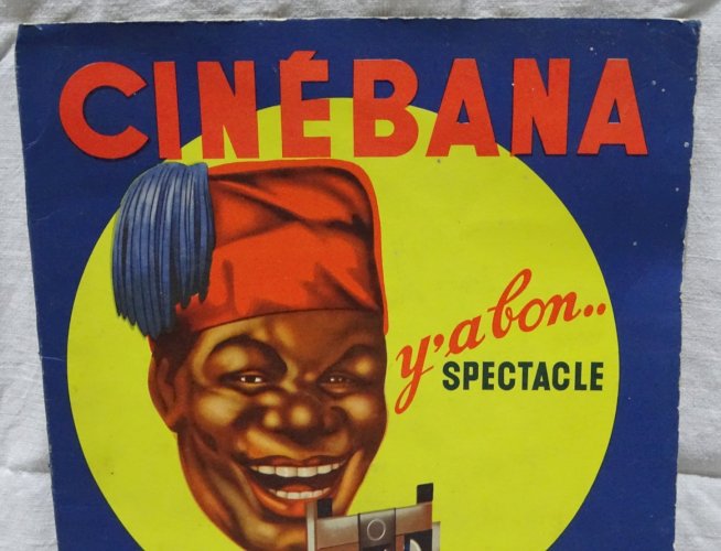 ANCIEN JEU CINEBANA BANANIA Y A BON SPECTACLE PROJECTEUR LANTERNE MAGIQUE 4 VUES