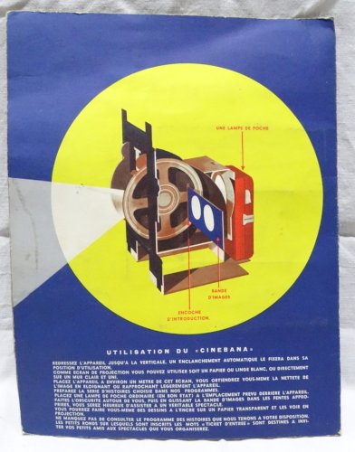 ANCIEN JEU CINEBANA BANANIA Y A BON SPECTACLE PROJECTEUR LANTERNE MAGIQUE 4 VUES