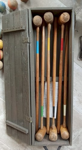 Ancien Jeu de Croquet Jeux Jouet de plein air Jardin Bois  Old Toy Wood Game