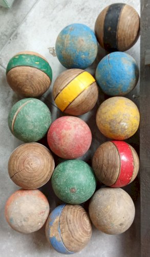 Ancien Jeu de Croquet Jeux Jouet de plein air Jardin Bois  Old Toy Wood Game