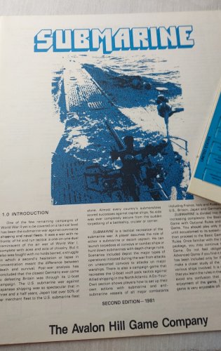 Ancien jeu de société, Submarine, Avalon Hill, 1977
