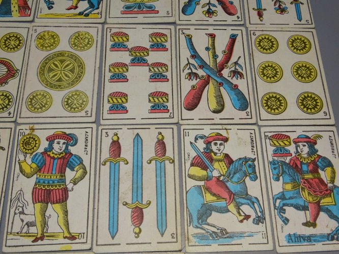 -ANCIEN JEU DE TAROT 40 CARTES A CAMOIN & Cie ORAN COLLECTION CARTES ANCIENNES D