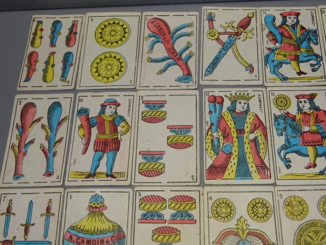 -ANCIEN JEU DE TAROT 40 CARTES A CAMOIN & Cie ORAN COLLECTION CARTES ANCIENNES D