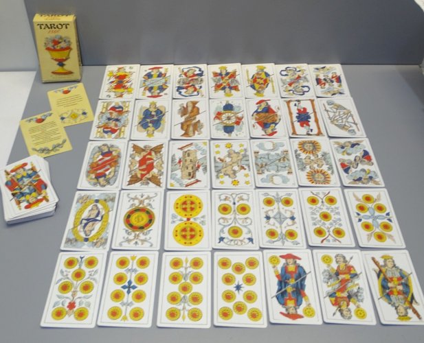 -ANCIEN JEU DE TAROT J GAUDAIS  77 CARTES EN CARTON DANS SA BOITE ORIGINE    D