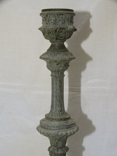 -ANCIEN JOLI BOUGEOIR BAROQUE EN REGULE & PETITE PORCELAINE BLANCHE  DECO    D