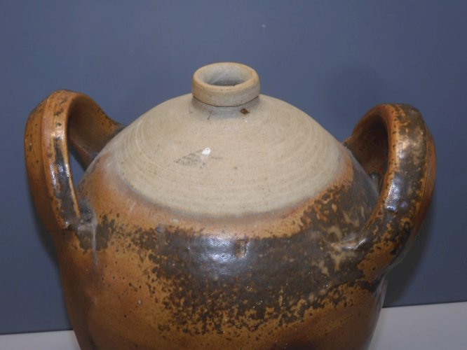 -ANCIEN JOLI  CRUCHON PETITE CRUCHE TERRE CUITE 2 ANSES déco collection   D