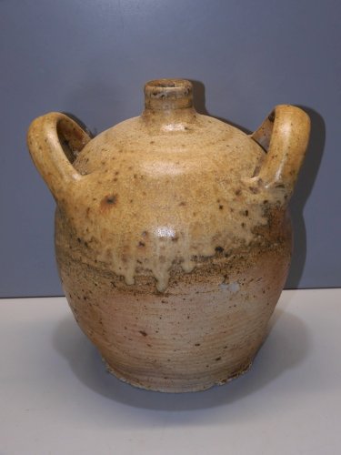 -ANCIEN JOLI PETIT CRUCHON PETITE CRUCHE TERRE CUITE 2 ANSES déco collection   D