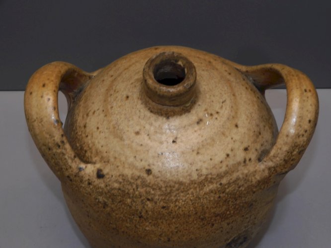 -ANCIEN JOLI PETIT CRUCHON PETITE CRUCHE TERRE CUITE 2 ANSES déco collection   D