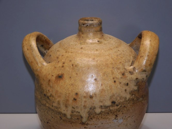 -ANCIEN JOLI PETIT CRUCHON PETITE CRUCHE TERRE CUITE 2 ANSES déco collection   D