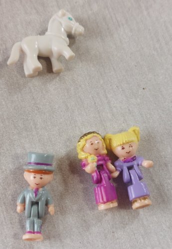 Ancien jouet Polly Pocket, coeur mariage / Wonderful Wedding Party 1994