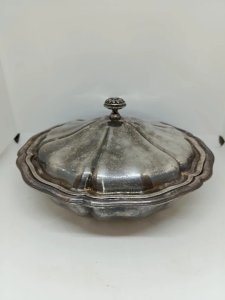 antique silver-plated vegetable dish hallmark 20g and to be recognized in fair condition
