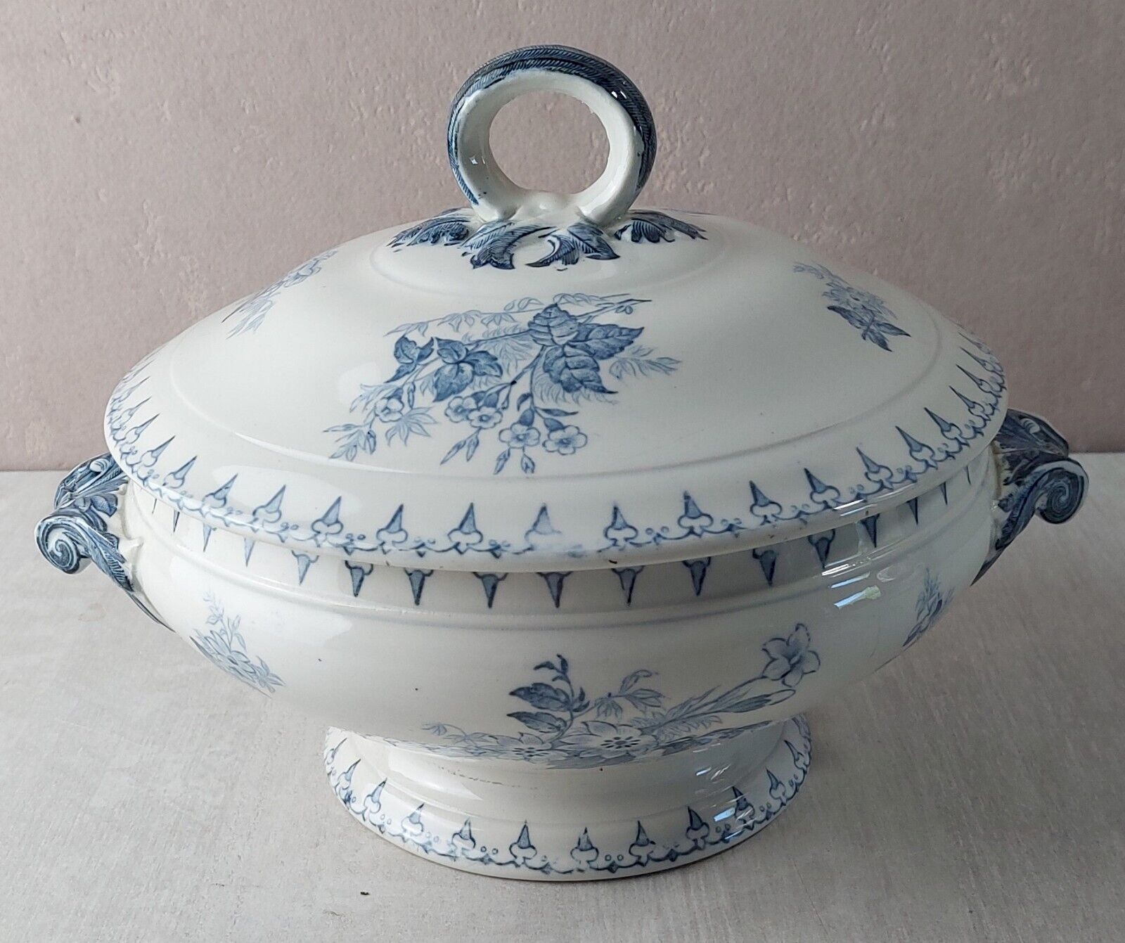 Légumier / Soupière Vintage Elchinger France - Décor Floral - Céramique Brillante