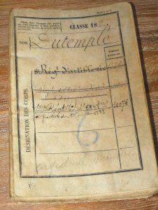 -ANCIEN LIVRET MILITAIRE SOLDAT POILU CLASSE 1888 1er Régiment ARTILLERIE WW1  D