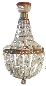 Antique Chandelier Balloon Suspension Crystal Pendants 19th Century