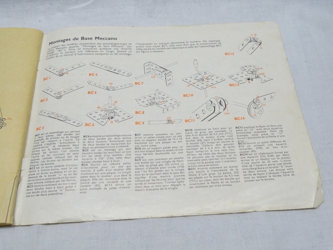 -ANCIEN MANUEL MECCANO POUR BOITES 4, 5 et 6 COLLECTION JOUETS ANCIENS    D