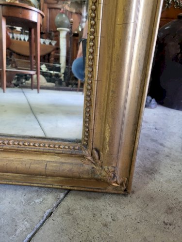 ANCIEN MIROIR A FRONTON DORE DU XIX ème SIECLE N° 1