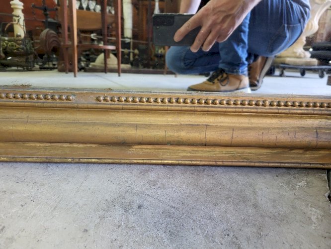 ANCIEN MIROIR A FRONTON DORE DU XIX ème SIECLE N° 1