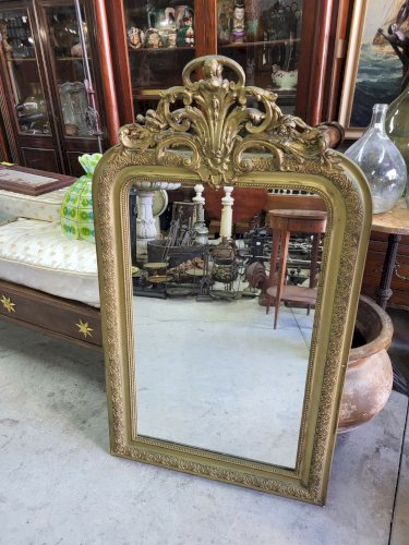 ANCIEN MIROIR A FRONTON DORE DU XIX ème SIECLE N° 2