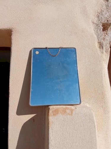 Ancien miroir de barbier. 23.7 X 29.5 cm.